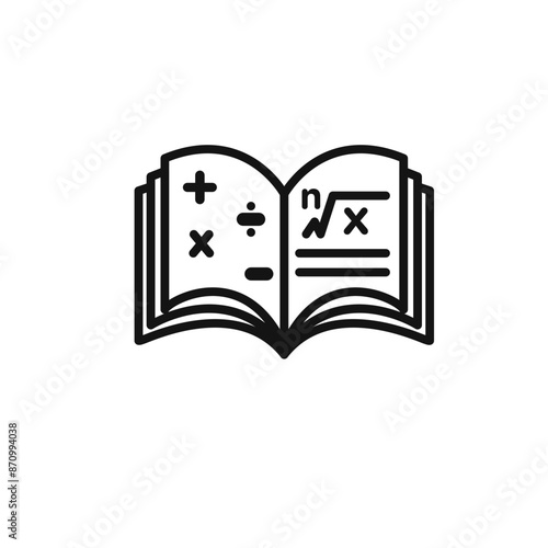 Maths book icon vector set collection for web