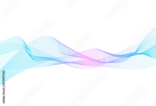 抽象的な青の曲線。ウェーブ背景。