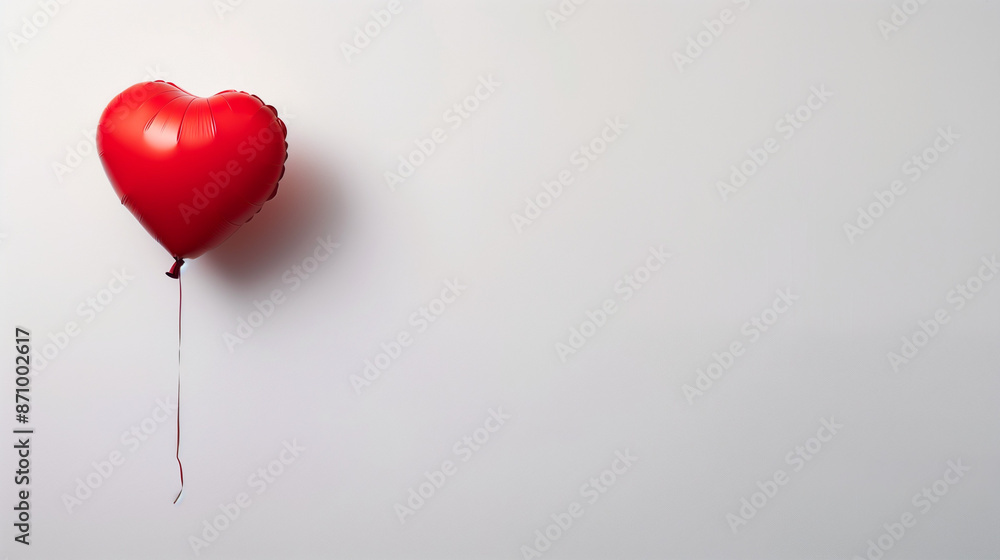 The romantic heart-shaped balloon is captured on a white background, exuding simplicity and brightness. Its airy lightness and delicacy symbolize the feeling of love. The romantic heart-shaped balloon is captured on a white background, exuding simplicity and brightness. Its airy lightness and delicacy symbolize the feeling of love.