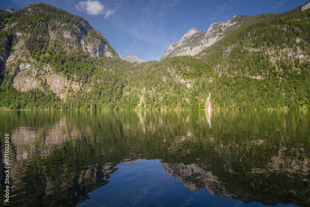 Konigsee lake near Jenner mount in Berchtesgaden National Park, Alps Germany Konigsee lake near Jenner mount in Berchtesgaden National Park, Alps Germany