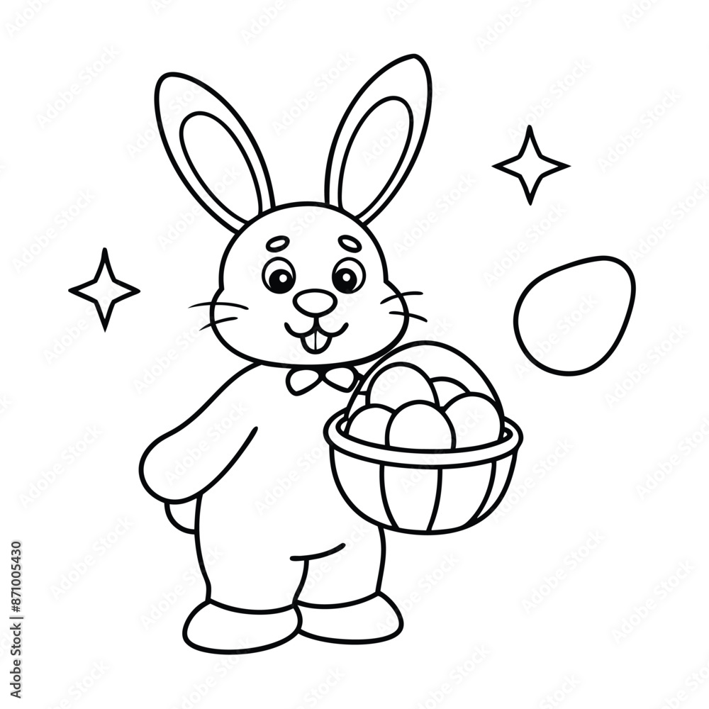Obraz premium Easter bunny coloring page