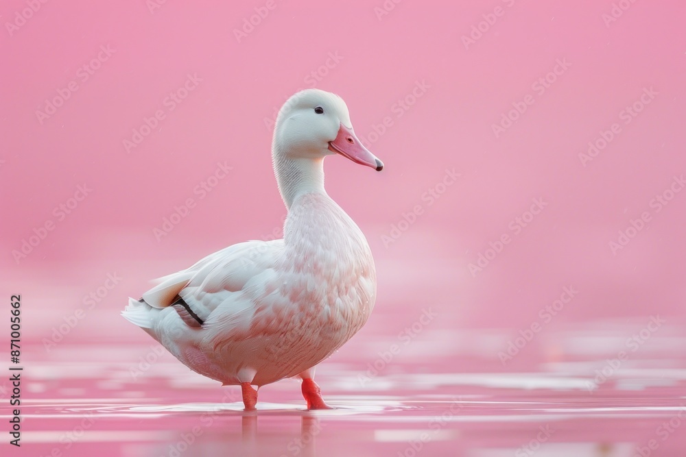 Duck, isolated on pastel background, stock photographic style Duck, isolated on pastel background, stock photographic style