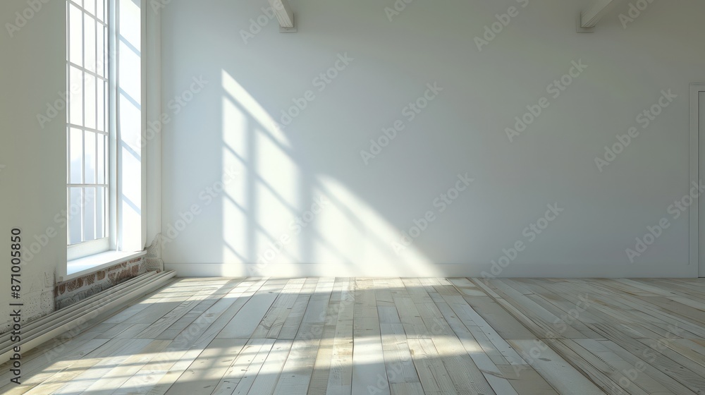 Fototapeta premium empty room with wall mockup copy space, interior, cozy concept design