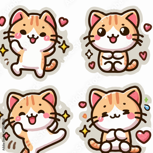 Set of funny cartoon animals