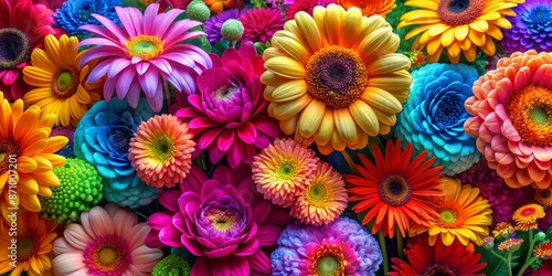 Wallpaper Mural A vibrant ensemble of blooming flowers in close-up view. Torontodigital.ca