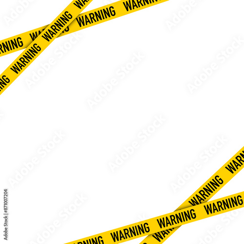 Caution and danger tapes. Warning tape. Black and yellow line striped. Abstract warning lines for police, accident, under construction