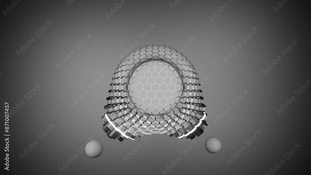 3d video animation of surreal mystic alien ball or sphere sculpture in ...