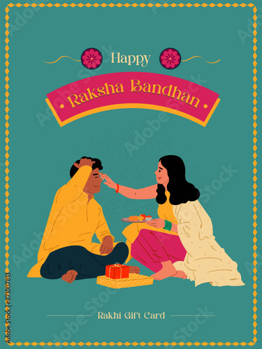 Happy Raksha Bandhan lettering, an Indian festival of brother and sister bonding celebration editable vector illustration
