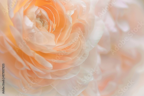 Wallpaper Mural Close Up of Delicate Peach Color Rose Flower Petals in Soft Focus Torontodigital.ca