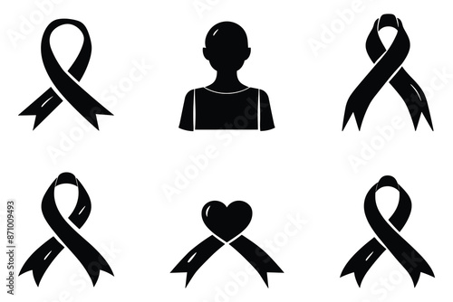 Leukemia awareness day vector elements illustration silhouette icon