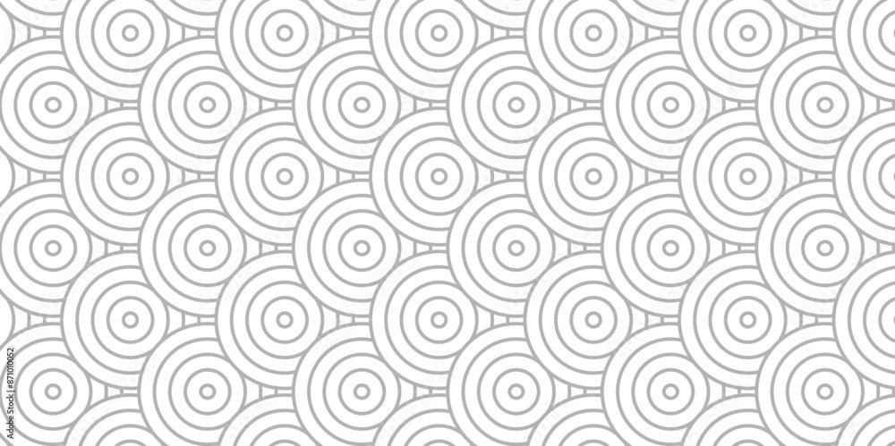 Vector Overlapping Pattern Minimal diamond geometric wave spiral and abstract circle wave line. white and gray color seamless tile stripe geometric create retro line backdrop white pattern background. Vector Overlapping Pattern Minimal diamond geometric wave spiral and abstract circle wave line. white and gray color seamless tile stripe geometric create retro line backdrop white pattern background.