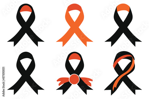 Leukemia awareness day vector elements illustration silhouette icon