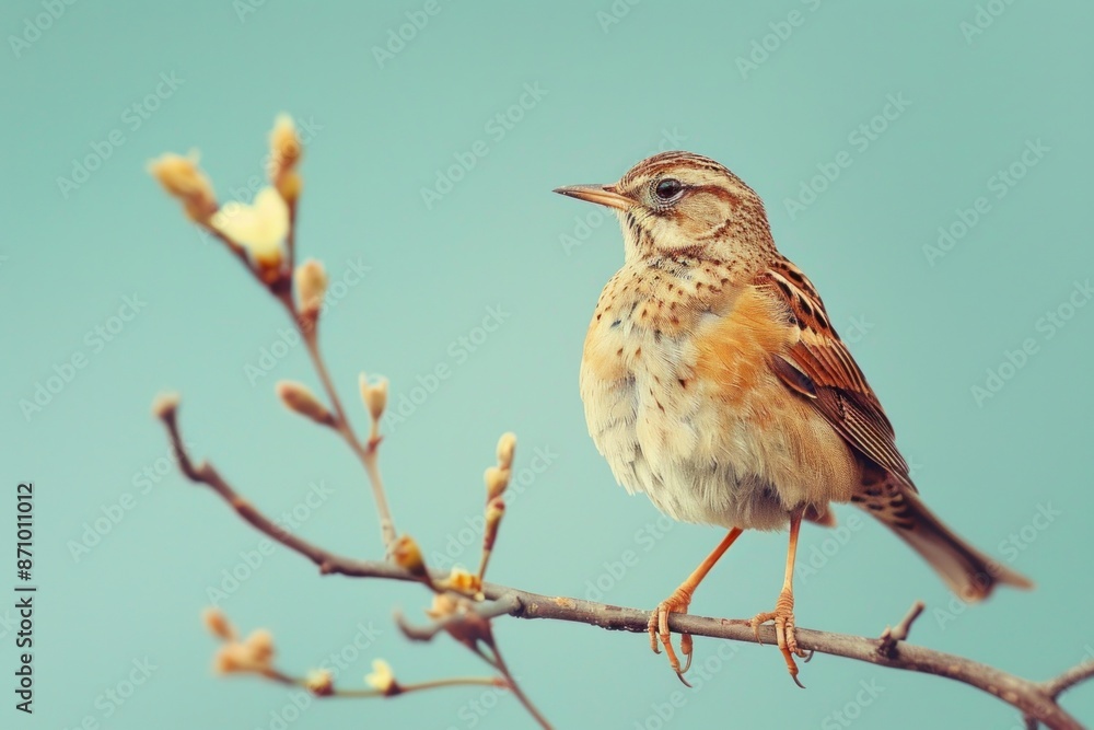 Lark, isolated on pastel background, stock photographic style Lark, isolated on pastel background, stock photographic style