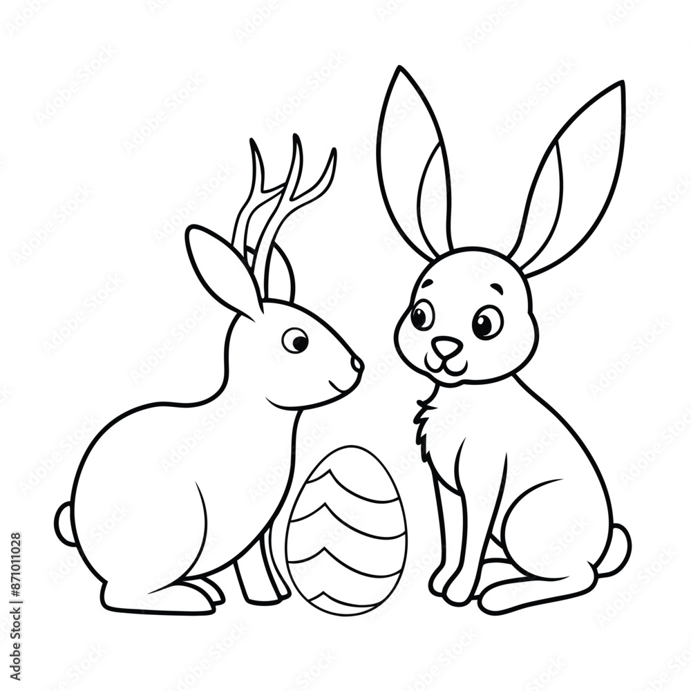Obraz premium Easter bunny coloring page