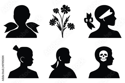 Leukemia awareness day vector elements illustration silhouette icon