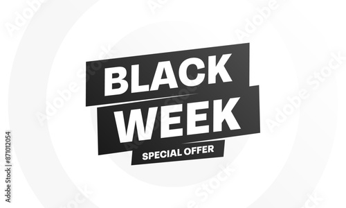 Black week sale logo banner. Special offer