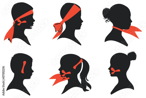 Leukemia awareness day vector elements illustration silhouette icon