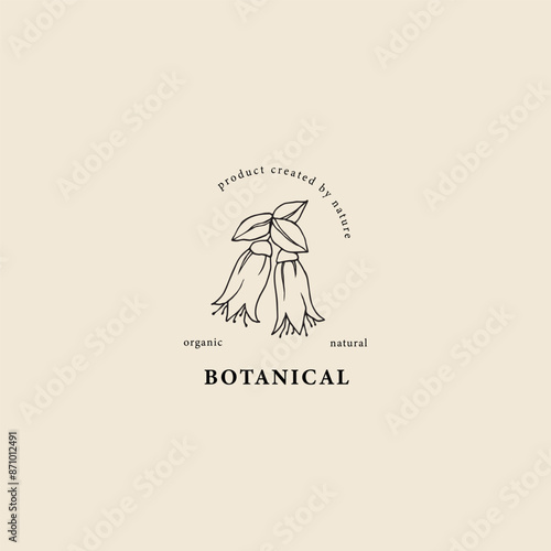 Hand drawn canberra bells flower logo
