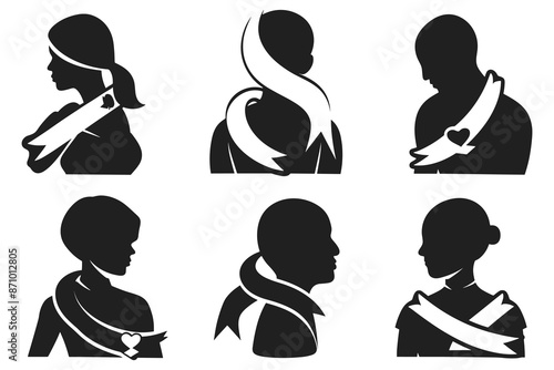 Leukemia awareness day vector elements illustration silhouette icon