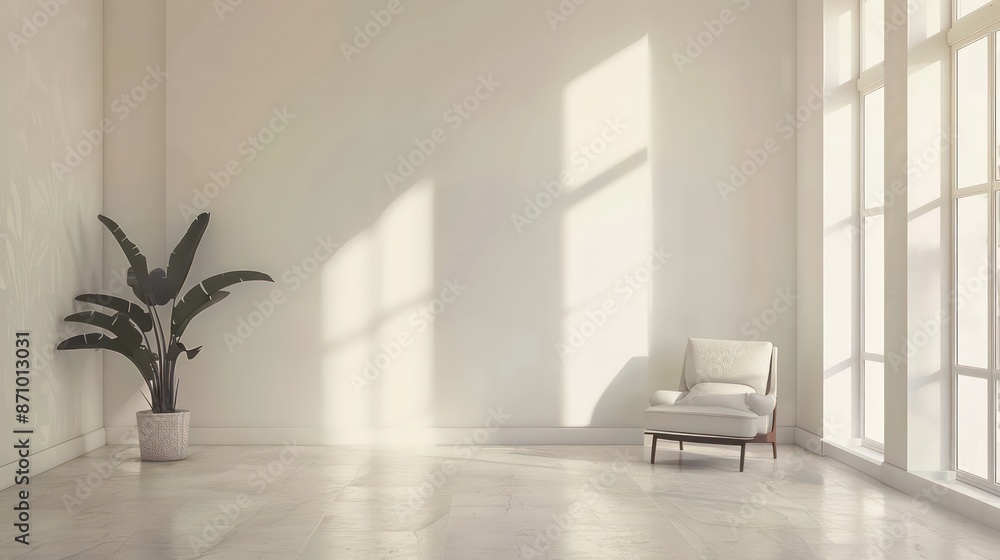 Fototapeta premium interior room empty wall copy space cozy and comfort interior decoration for creativity ideas home interior concept background