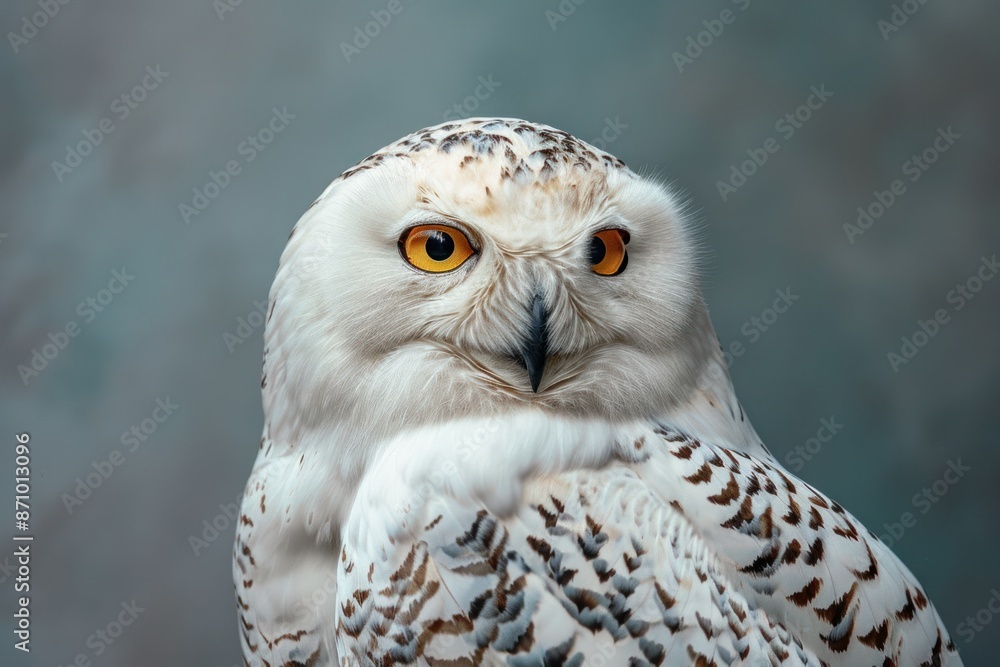 Obraz premium Owl, isolated on pastel background, stock photographic style