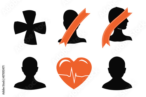 Leukemia awareness day vector elements illustration silhouette icon