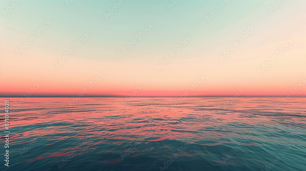 Obraz premium Sea water wave with gradient smooth sky with copyspace