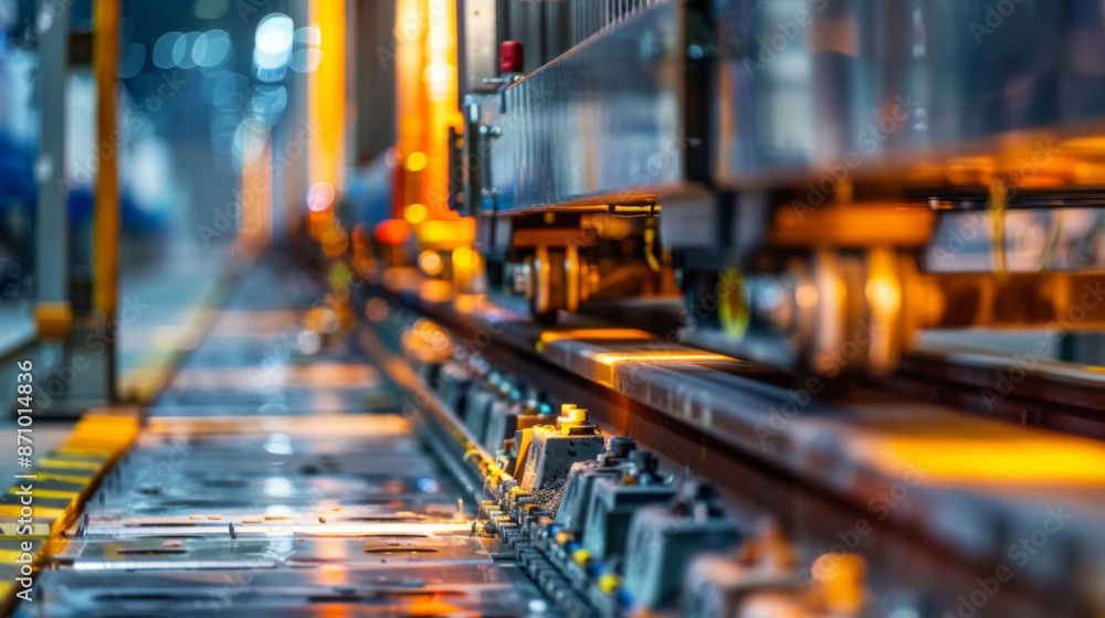 A train is being built in a factory A train is being built in a factory
