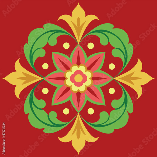 Attractive Floral Design for Wall and Furniture Accent Patterns