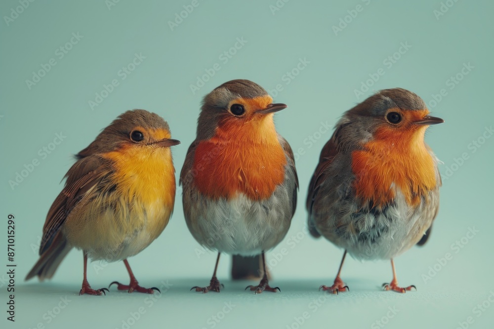 Robin, isolated on pastel background, stock photographic style Robin, isolated on pastel background, stock photographic style