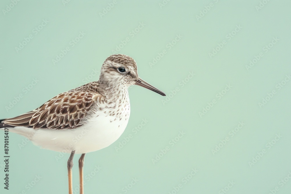 Sandpiper, isolated on pastel background, stock photographic style Sandpiper, isolated on pastel background, stock photographic style