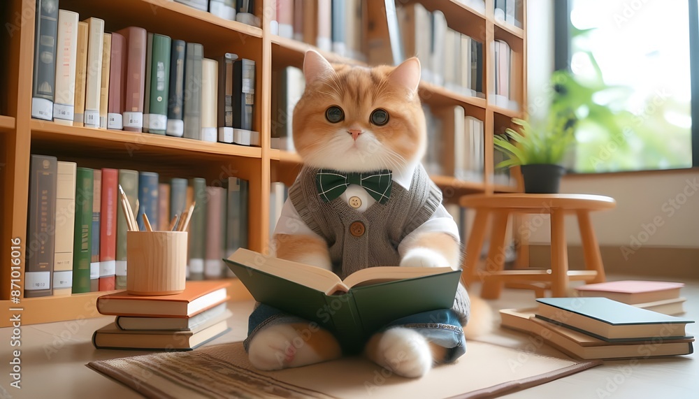 cat and books cat and books