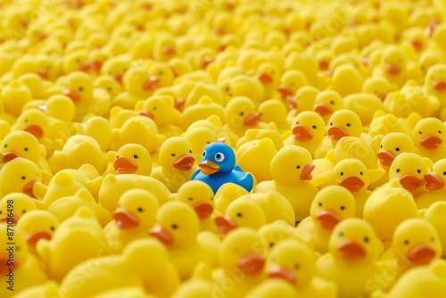 Successful candidate, standing out from the crowd. Person rising above the rest. Business leader