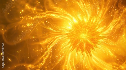 Sparkling Sunburst on Yellow Background