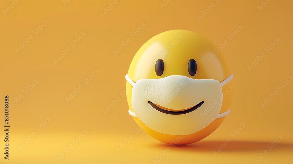 Design an emoji wearing a protective mask for health safety. Design an emoji wearing a protective mask for health safety.