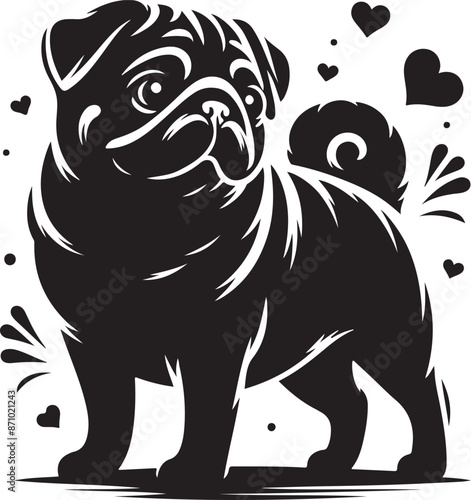Pug dog  vector illustration