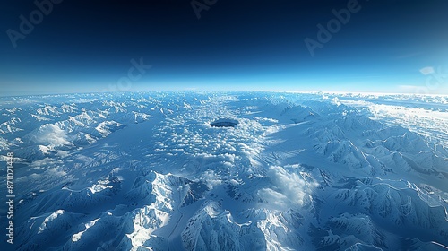 Vivid realistic photo of ozone depletion over Antarctica, with the dramatic hole in the ozone layer clearly visible, highlighting the ongoing challenges of protecting our atmosphere. , Minimalism,