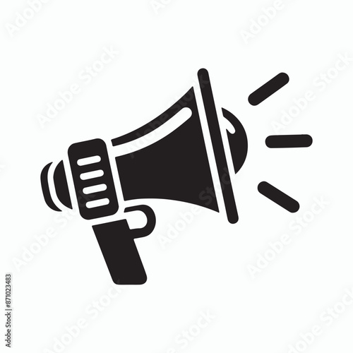 Megaphone silhouette vector on white background