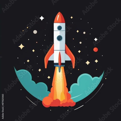 Rocket Spaceship Mascot Logo Design. Rocket Logo Design Icon Template