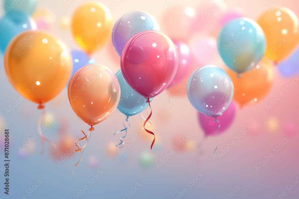 balloons floating on blurred colorful background balloons floating on blurred colorful background
