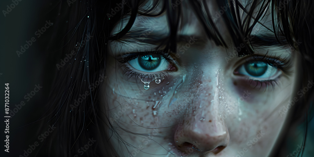 Tear eyes close-up Tear eyes close-up