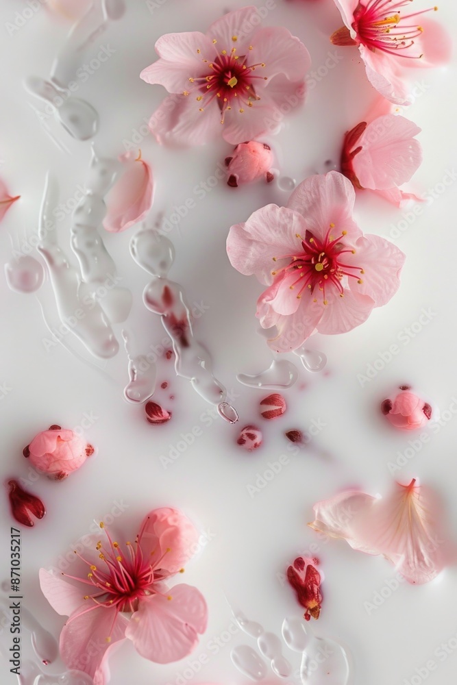 A beautiful arrangement of pink flowers on a white plate, perfect for weddings, parties or special occasions A beautiful arrangement of pink flowers on a white plate, perfect for weddings, parties or special occasions