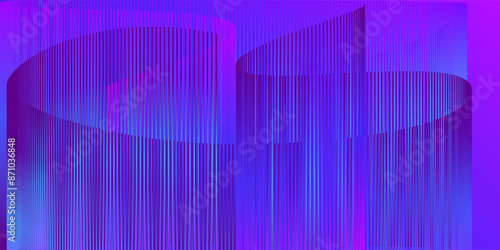 Abstract background with tubular mesh shapes in fluorescent colors