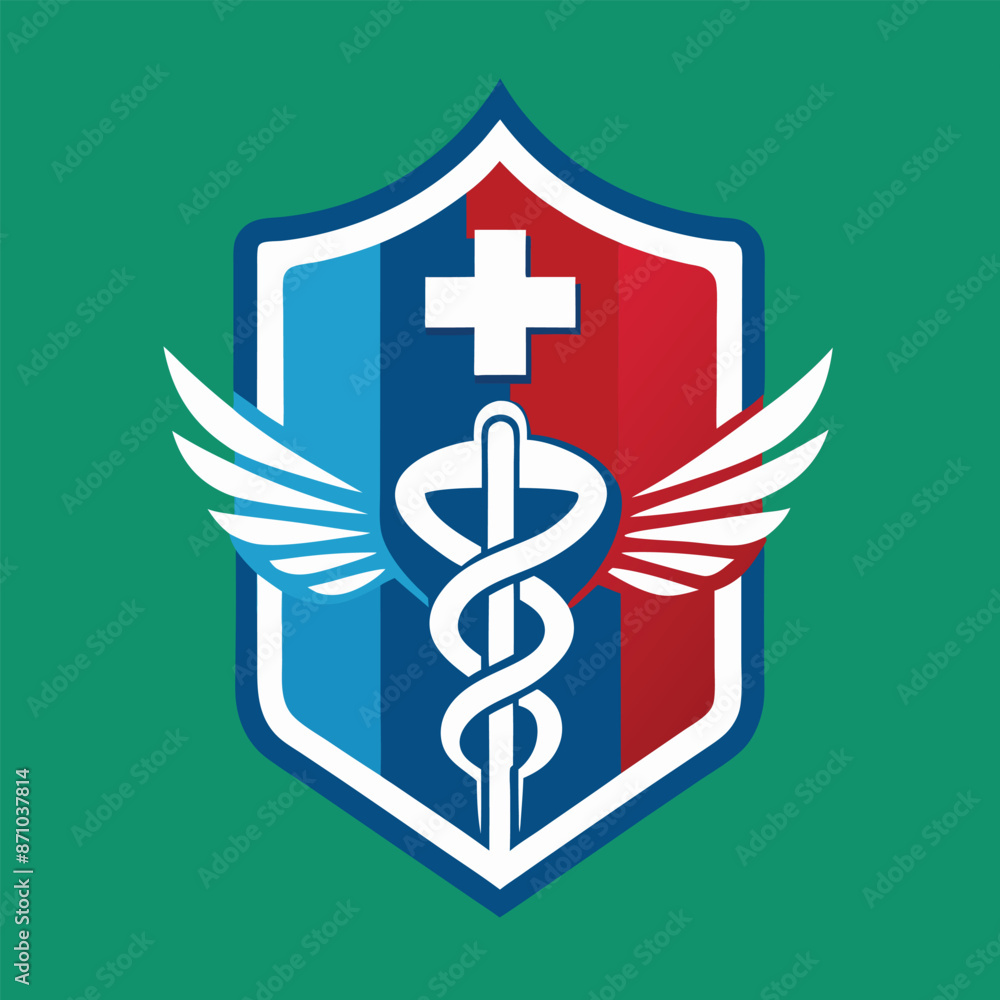 Medical and health care logo illustration isolated on solid background Medical and health care logo illustration isolated on solid background