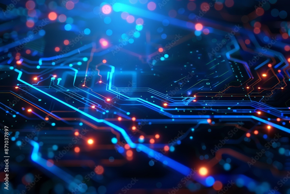 Modern technology futuristic circuit board background design, Quantum ...