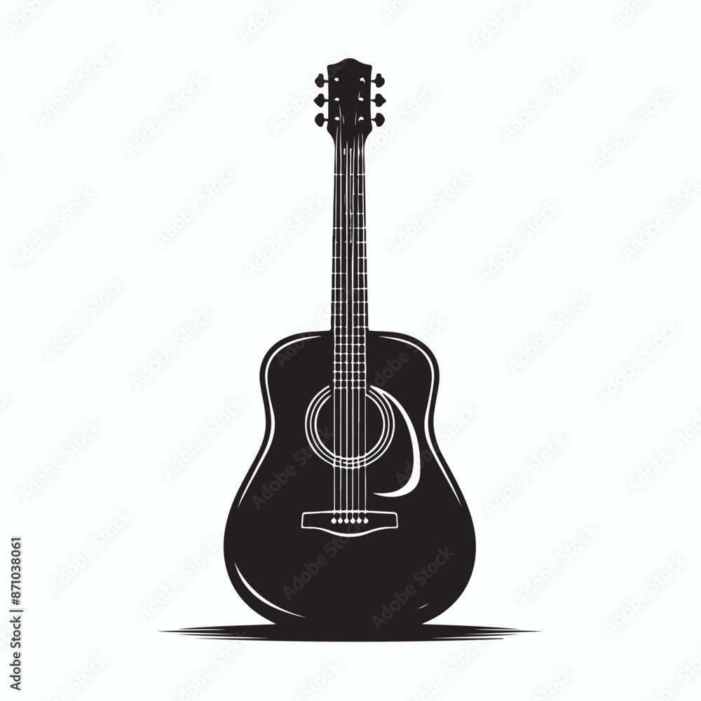 Fototapeta premium Acoustic guitar silhouette vector