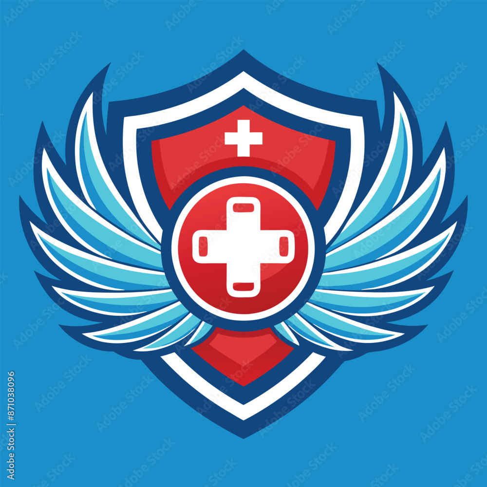 Medical and health care logo illustration isolated on solid background Medical and health care logo illustration isolated on solid background
