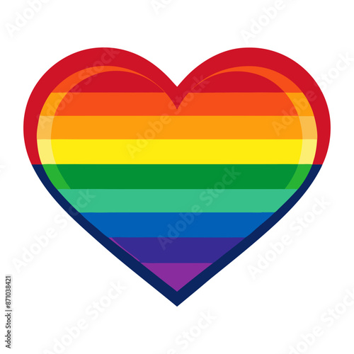 Vector Rainbow Pride Heart Symbol Graphic Design