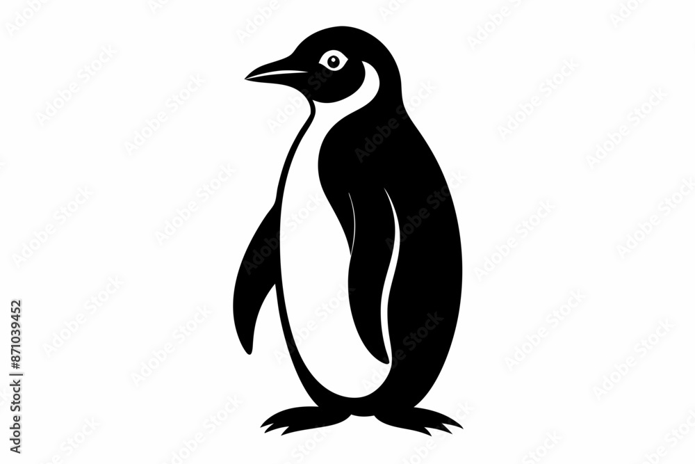Naklejka premium penguin, penguin silhouette vector illustration, penguin silhouettes