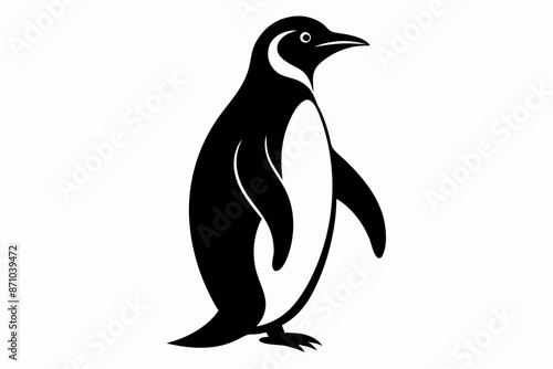 penguin, penguin silhouette vector illustration, penguin silhouettes